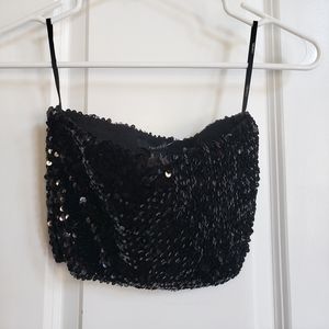 Black sequin tube top